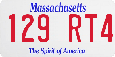 MA license plate 129RT4