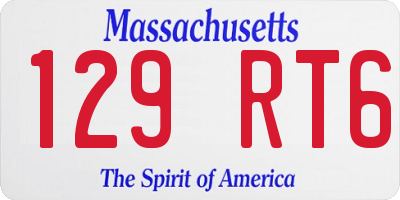 MA license plate 129RT6