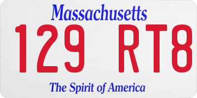 MA license plate 129RT8