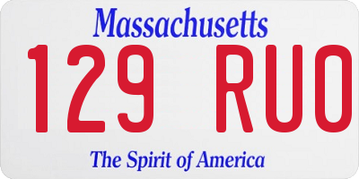 MA license plate 129RU0