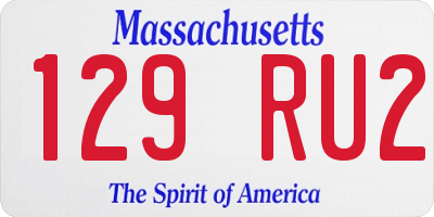 MA license plate 129RU2