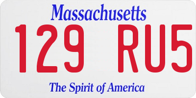 MA license plate 129RU5