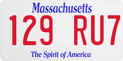 MA license plate 129RU7