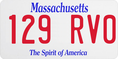 MA license plate 129RV0