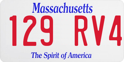 MA license plate 129RV4