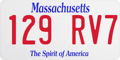 MA license plate 129RV7