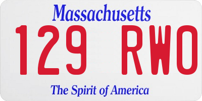 MA license plate 129RW0
