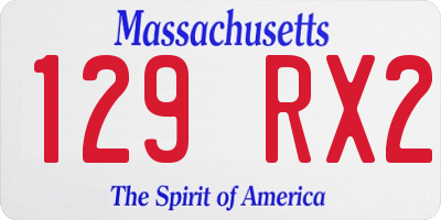 MA license plate 129RX2