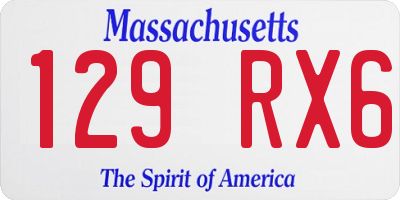 MA license plate 129RX6