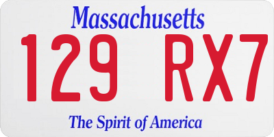 MA license plate 129RX7