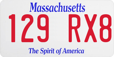 MA license plate 129RX8