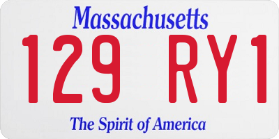 MA license plate 129RY1