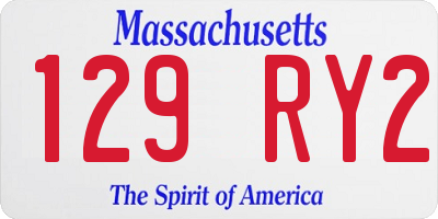 MA license plate 129RY2