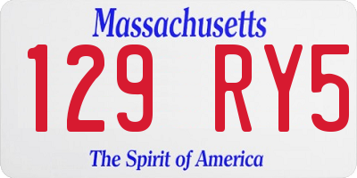 MA license plate 129RY5