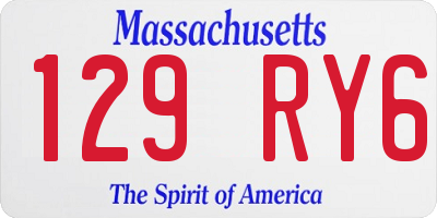 MA license plate 129RY6