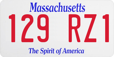 MA license plate 129RZ1