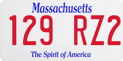 MA license plate 129RZ2