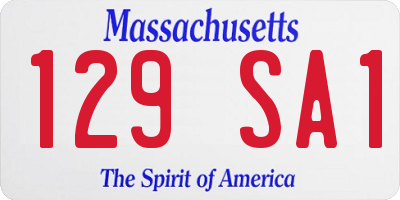 MA license plate 129SA1