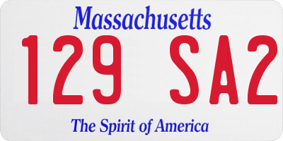 MA license plate 129SA2