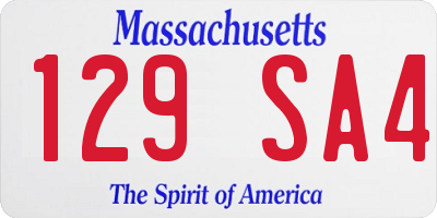 MA license plate 129SA4