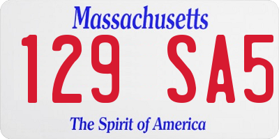 MA license plate 129SA5