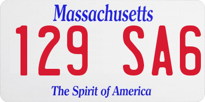 MA license plate 129SA6