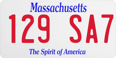 MA license plate 129SA7