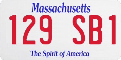 MA license plate 129SB1