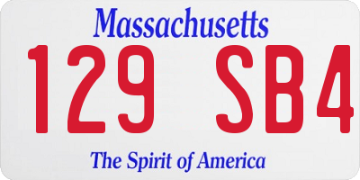 MA license plate 129SB4