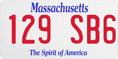 MA license plate 129SB6