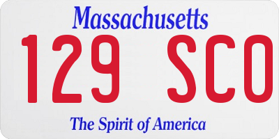 MA license plate 129SC0