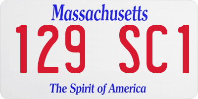 MA license plate 129SC1