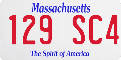 MA license plate 129SC4