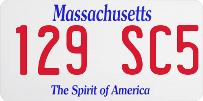 MA license plate 129SC5