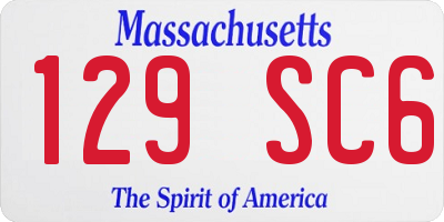 MA license plate 129SC6