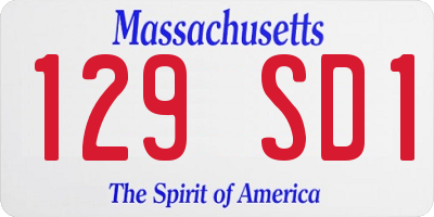 MA license plate 129SD1