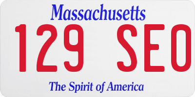 MA license plate 129SE0