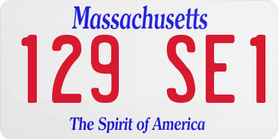 MA license plate 129SE1