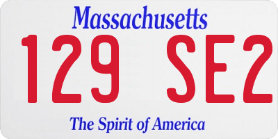 MA license plate 129SE2