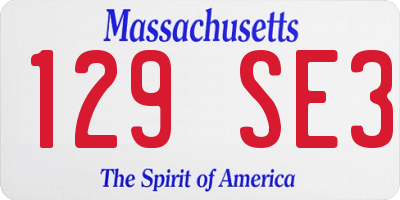 MA license plate 129SE3