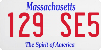 MA license plate 129SE5