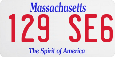 MA license plate 129SE6