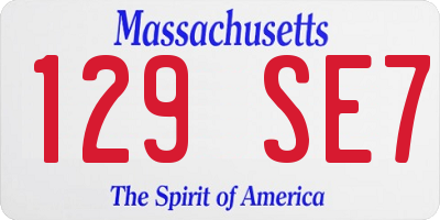 MA license plate 129SE7