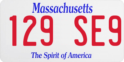 MA license plate 129SE9