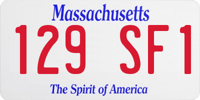 MA license plate 129SF1