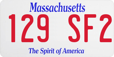 MA license plate 129SF2