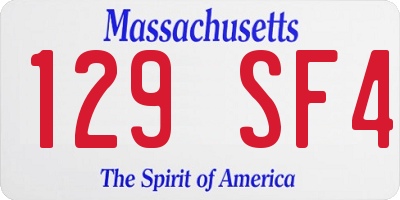 MA license plate 129SF4