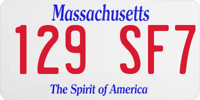 MA license plate 129SF7