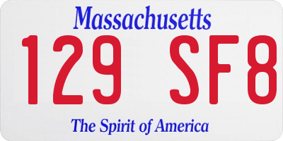 MA license plate 129SF8
