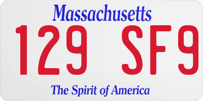 MA license plate 129SF9